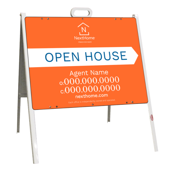 A-Frame And Agent Open House Sign Panel Unit, 18"H X 24"W, Steel