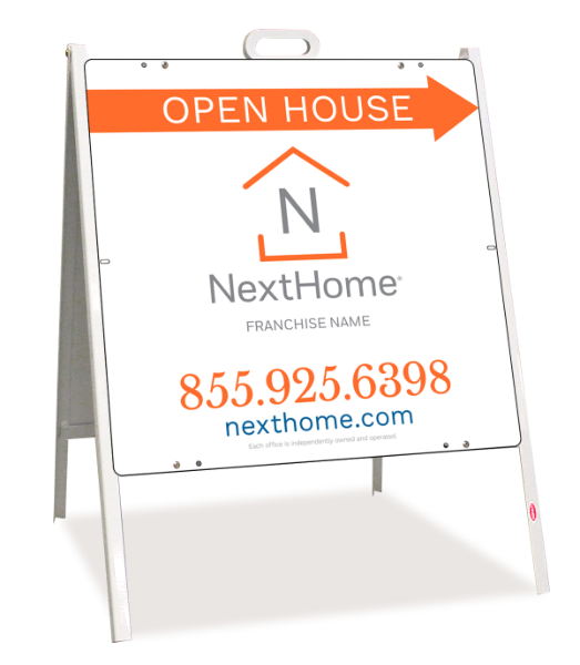 Open House A-Frame And Sign Panel Unit, 24"H X 24"W, Pvc