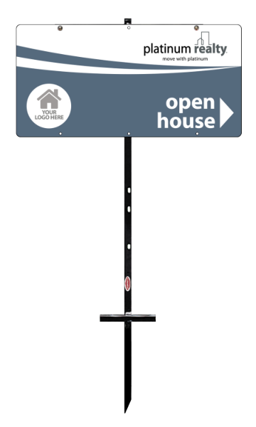 Angle Iron And Sign Panel Unit, Open House, 12"H X 24"W