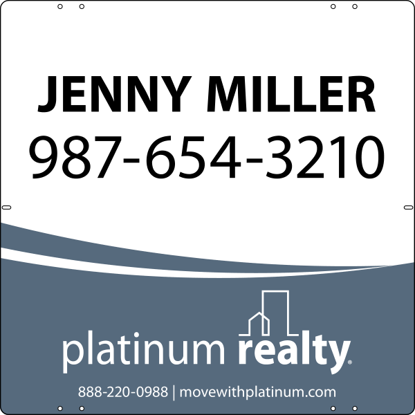 Reflective Agent Sign Panel, 24"H X 24"W, Steel