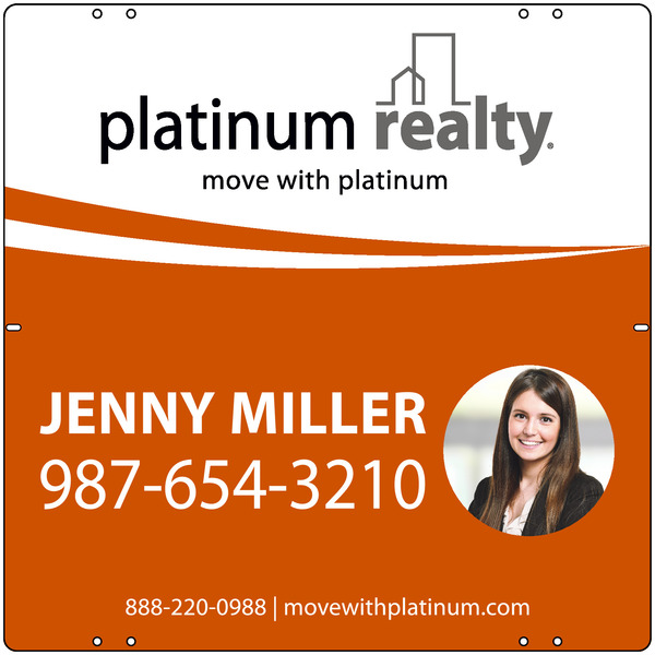 Platinum Realty License Plates Sign Panel, 6"h x 12"w, Black Design 131Z402 Lowen Sign Company