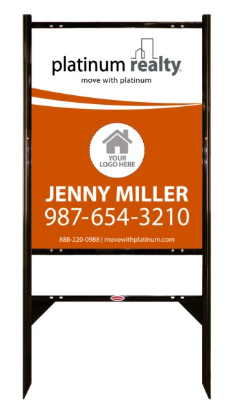 Angle Iron Frame With One Rider Insert And Sign Panel Unit, 30"H X 24"W