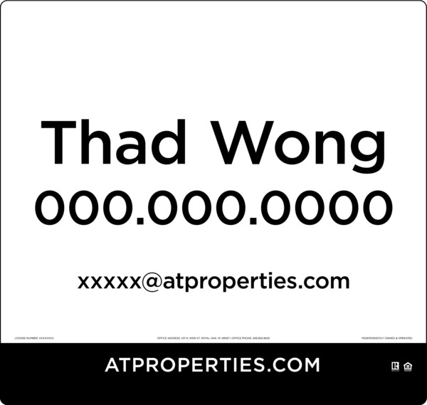 Agent Sign Panel, 27.5"H X 29"W, 3mm Aluminum Composite -  2 Post & Fence Frame Setup Sold Separately