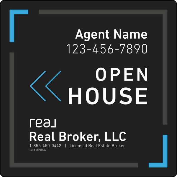 Agent Open House, Sf Sign Panel, 20"H X 20", 3mm Aluminum Composite