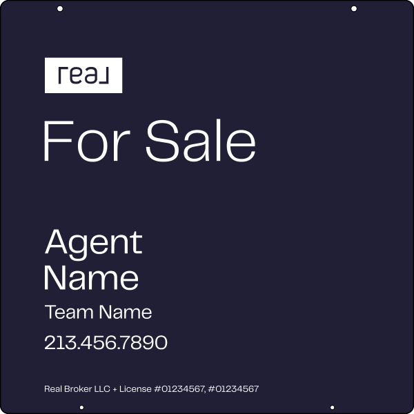 Hanging For Sale Agent Name Sign Panel, 24"H X 24"W, 3mm Aluminum Composite