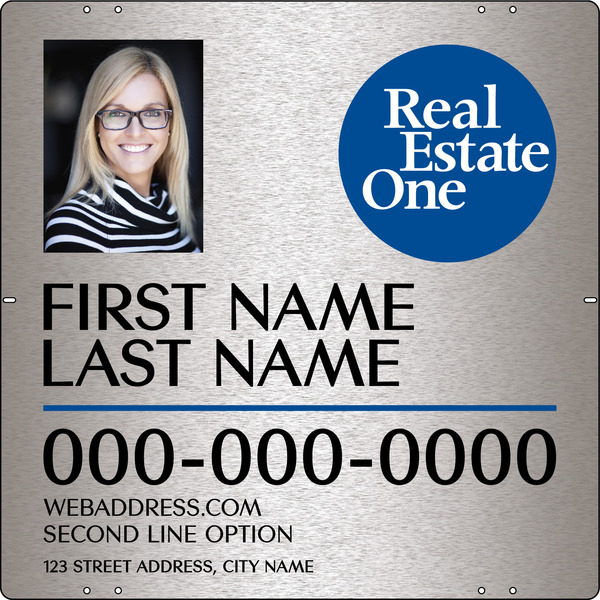Agent Photo Sign Panel, 24"H X 24"W, 3mm Brushed Aluminum Composite