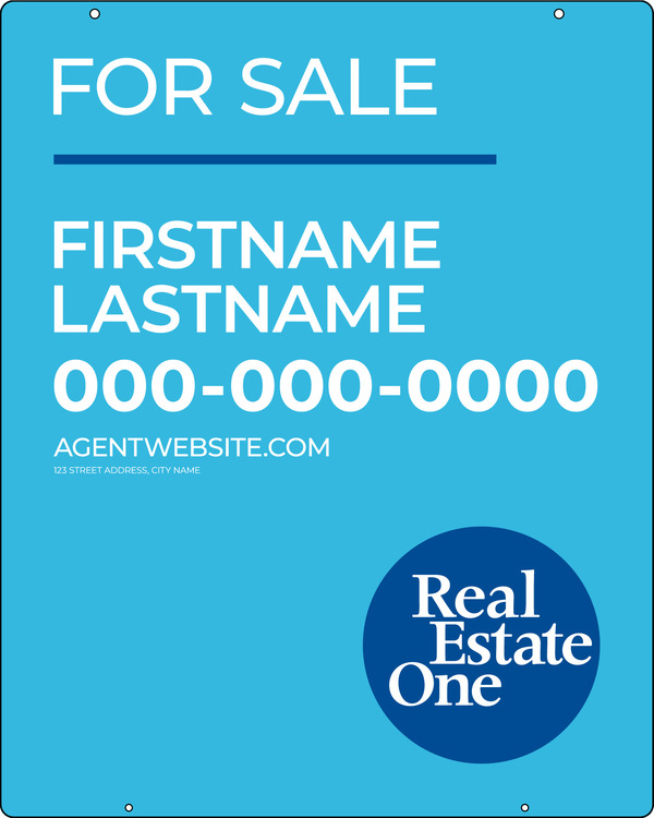 Agent Name Hanging Sign Panel, 30"H X 24"W, Steel