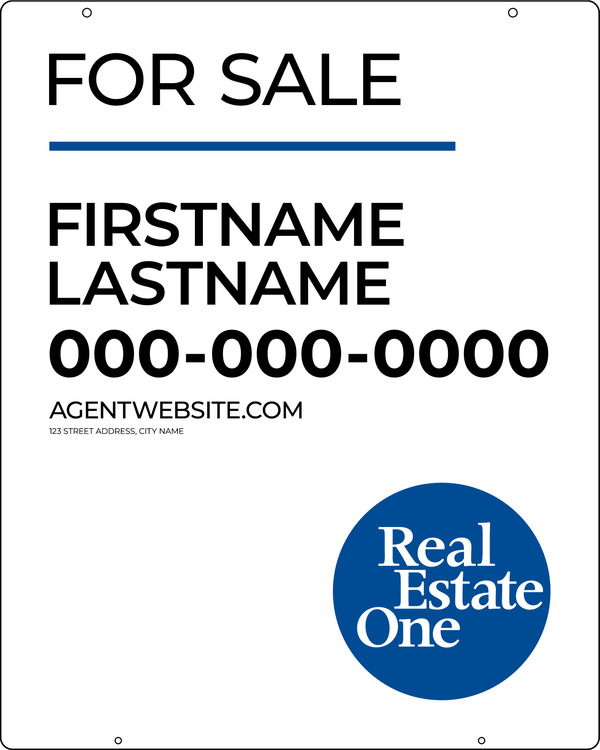 Agent Name Hanging Sign Panel, 30"H X 24"W, 3mm Aluminum Composite