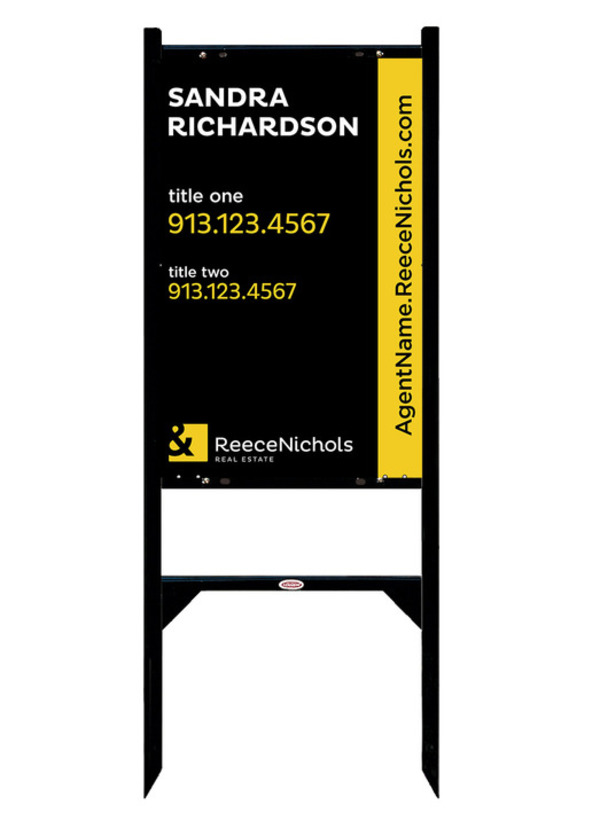 Angle Iron Frame With One Rider Insert And Sign Panel Unit, 28"H X 18"W