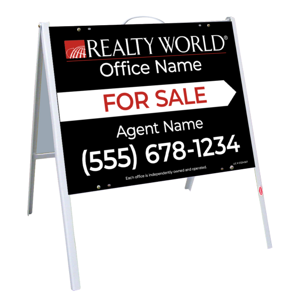 A-Frame And Agent For Sale Sign Panel Unit, 18"H X 24"W, .050 Poly