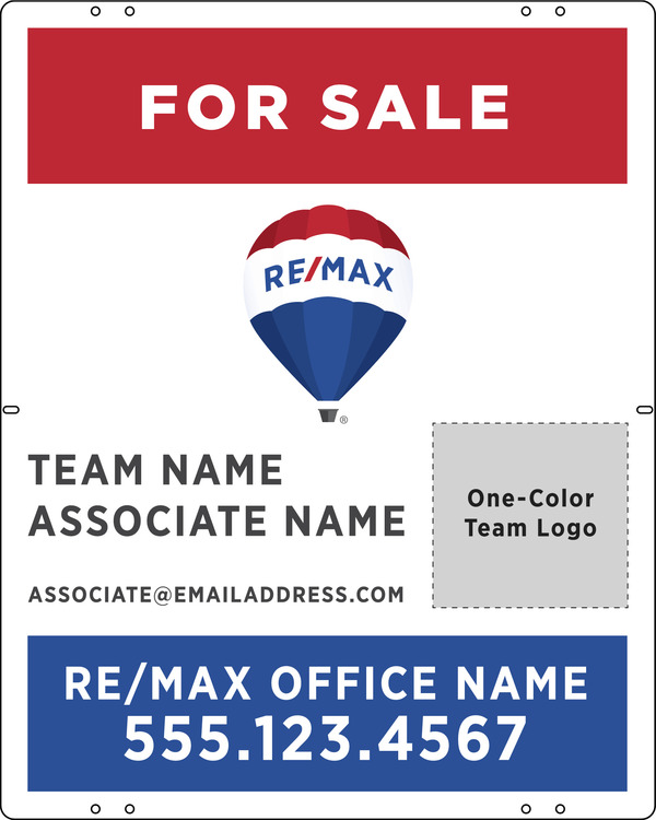 RE/MAX Aluminum Team Logo Panel, 30"h x 24"w 18A862ATL Lowen Sign Company