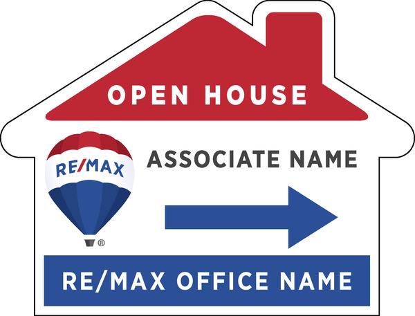 Directional House Shape Open House Sign Panel, 18"H X 24"W, 4mm