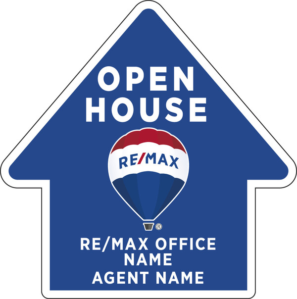 RE/MAX Directional Open House Sf Arrow Shape Sign Panel, Corrugated 4mm ...
