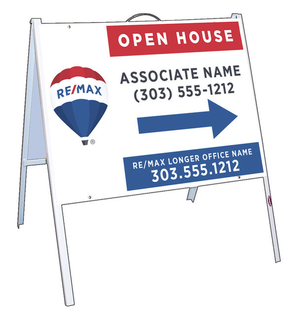 Angle Iron A-Frame And Open House Sign Panel Unit, 18"H X 24"W