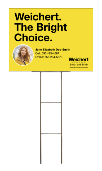 Wire H-Stake And Agent Photo Sign Panel Unit, 18"H X 24"W, 4mm Corrugated