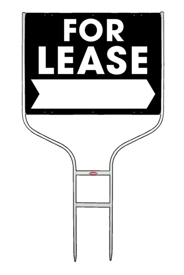For Lease Round Rod Sign Units with Large, Bold Text, 18h x 24w, White