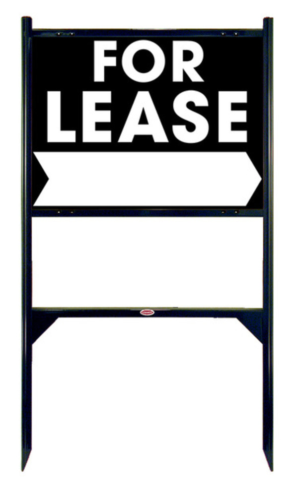 For Lease Angle Iron Sign Units with Large, Bold Text, , 18h x 24w, Black