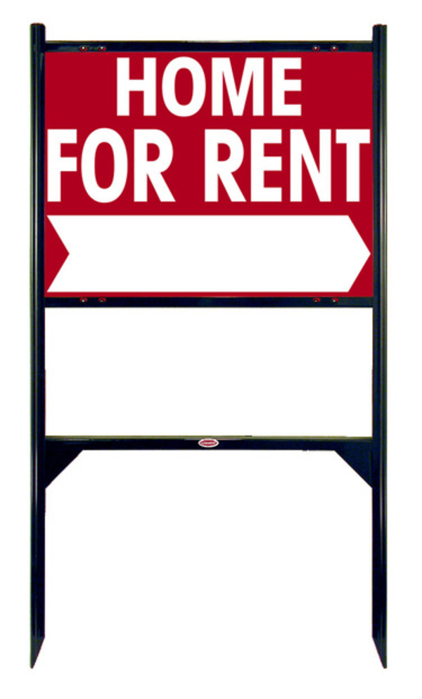 Home For Rent Angle Iron Sign Units with Large, Bold Text, 18h x 24w, Black