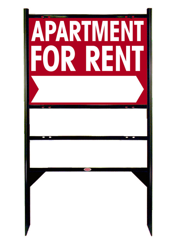 Apartment For Rent Angle Iron Sign Units with Large, Bold Text, 1 Rider Inserts, 18h x 24w