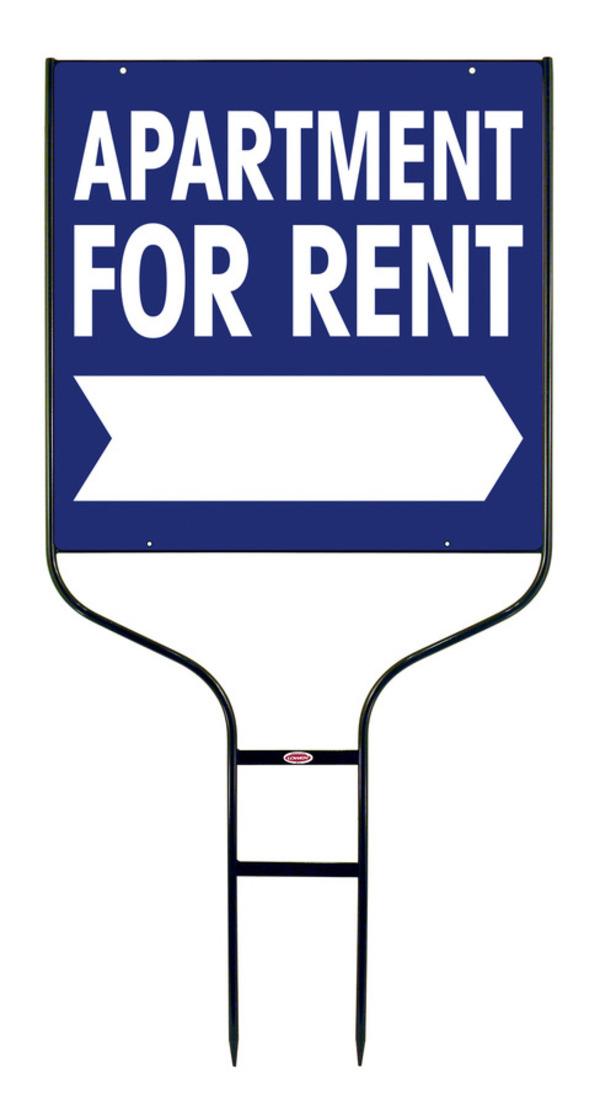 Apartment For Rent Round Rod Sign Units with Large, Bold Text,  24h x 24w, Black