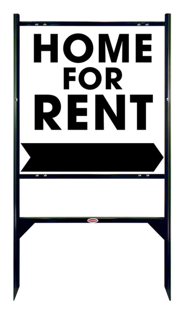 Home For Rent Angle Iron Sign Units with Large, Bold Text,  24h x 24w, Black