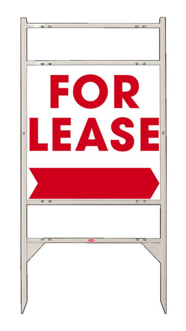 Angle Iron Frame with Two Rider Inserts and Sign Panel Unit, 24h x 24w, White