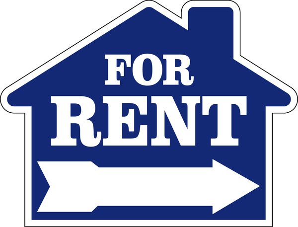 For Rent House Shape Sign, with Large, Bold Text, 18h x 24w, 4mm Corrugated Plastic