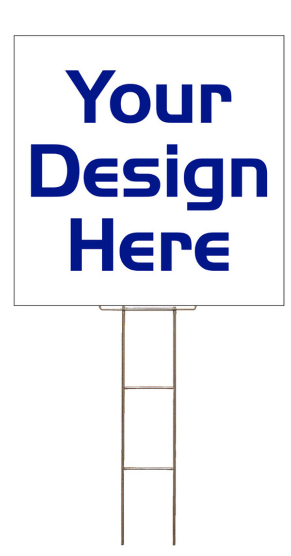 Customizable For Rent Sign and Wire Stake Unit, 24h x 24w, 4mm Corrugated Plastic