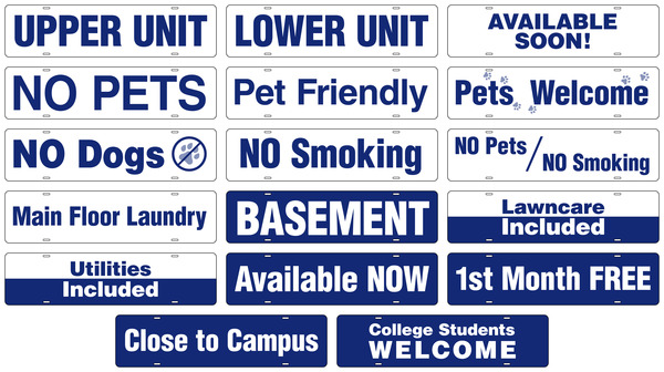 Rental Property Message Rider, 6h x 24w, Steel