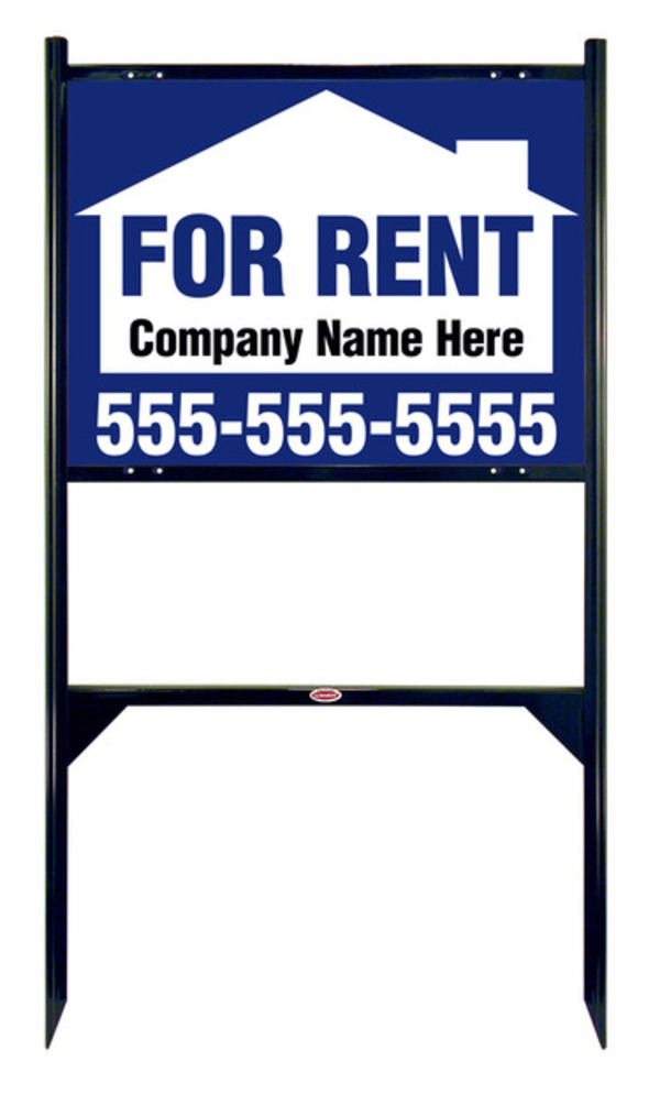 For Rent Angle Iron Sign Units with Space for Company Name, 18h x 24w, Black