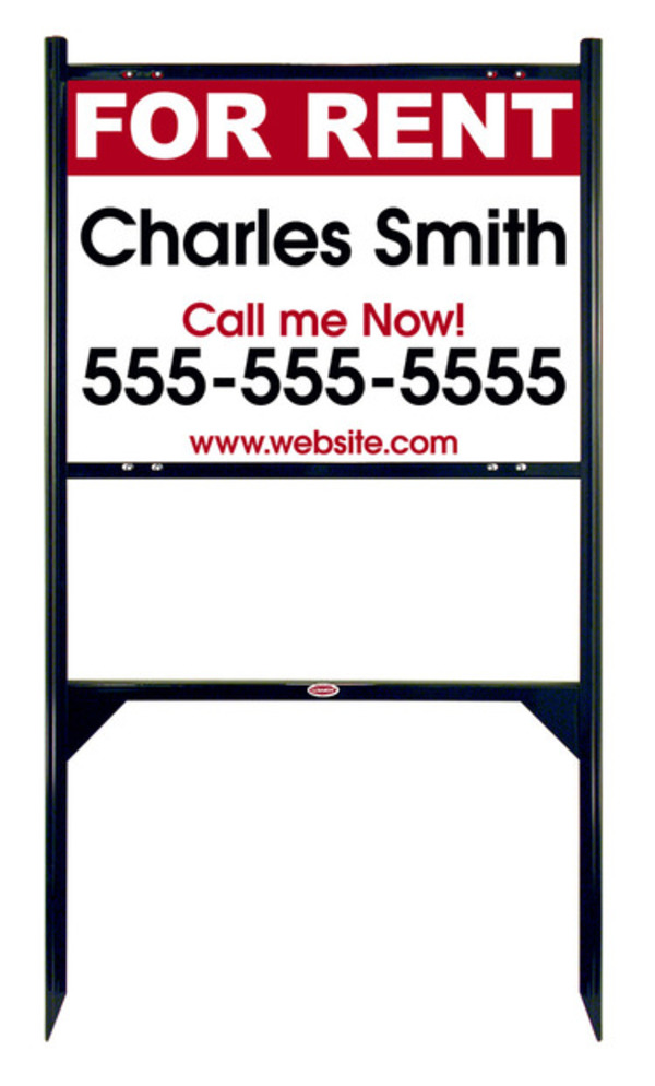 For Rent Angle Iron Sign Units with Space for Your Name, 18h x 24w, Black