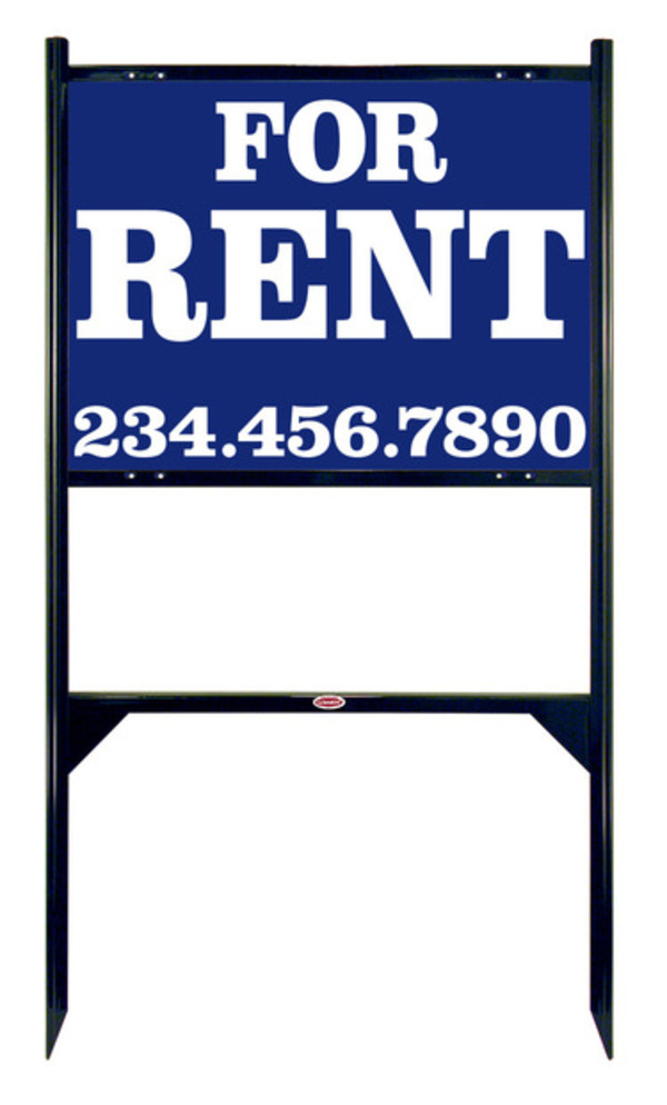 For Rent Angle Iron Sign Units with Large, Bold Text,  18h x 24w, Black