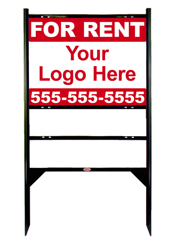 Rental Property Sign Units with 1 Rider Inserts and Area For Company Logo, 18h x 24w