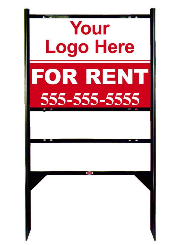 Rental Property Sign Units with 1 Rider Inserts and Area For Company Logo,  18h x 24w