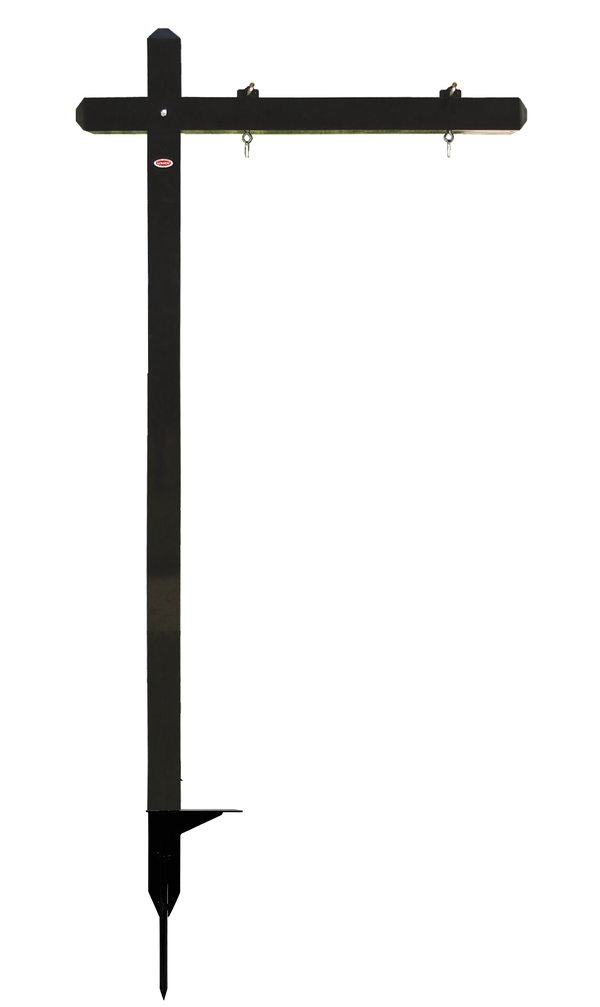 Aluminum Sign Post w Snap Ground Anchor, 18h x 24w Panel - Black