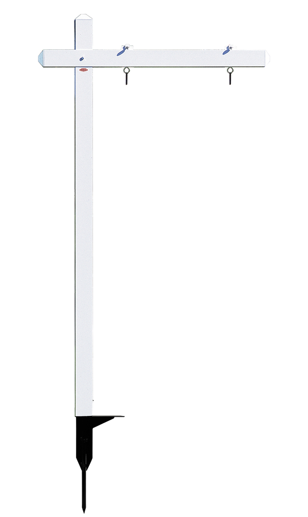 Aluminum Sign Post w Snap Ground Anchor, 18h x 24w Panel - White