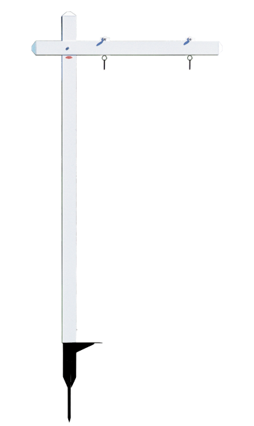Aluminum Sign Post w Snap Ground Anchor, 18h x 24w Panel - White