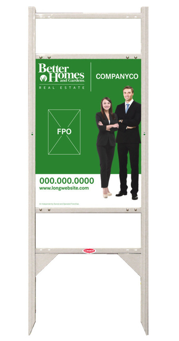 Angle Iron Frame with Two Rider Inserts and Sign Panel Unit, 24h x 18w