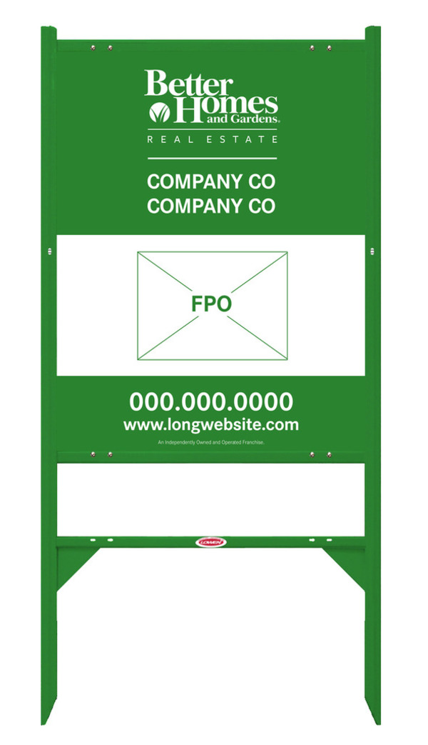 Angle Iron Frame and Sign Panel Unit, 30h x 24w, Green