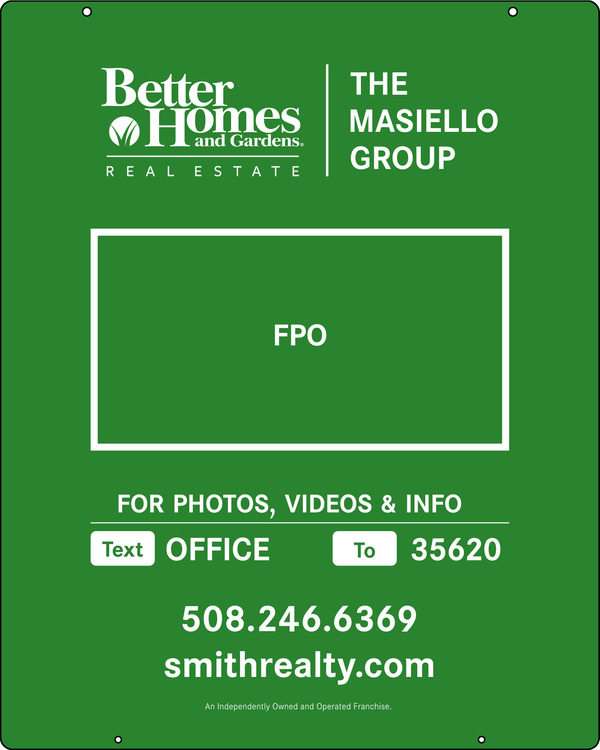 For Photos & Info w Logo Hanging Sign Panel, 30h x 24w, Steel