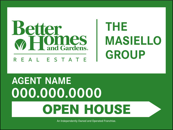 open house agent sign panel, 4mm corrugated plastic 18h x 24w