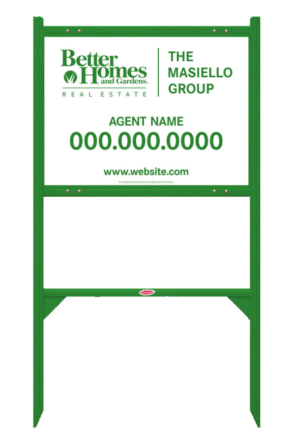 Angle Iron Frame and Agent Sign Panel Unit, 18h x 24w, Green