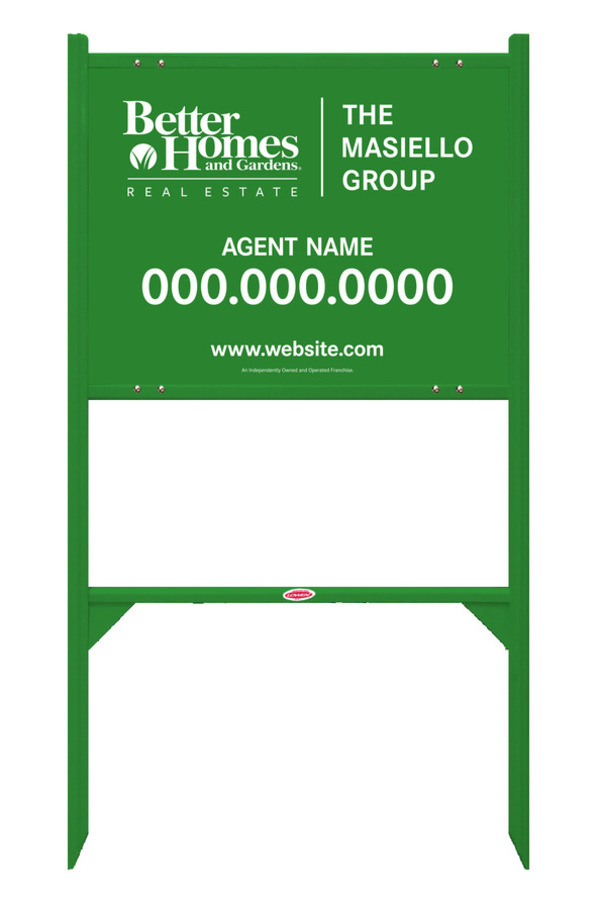 Angle Iron Frame and Agent Sign Panel Unit, 18h x 24w, Green