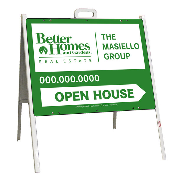 Open House A-Frame and Sign Panel Unit, 18h x 24w Steel