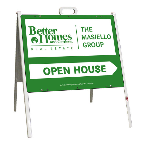 open house A-frame sign and panel unit, 24 GA steel 18h x 24w
