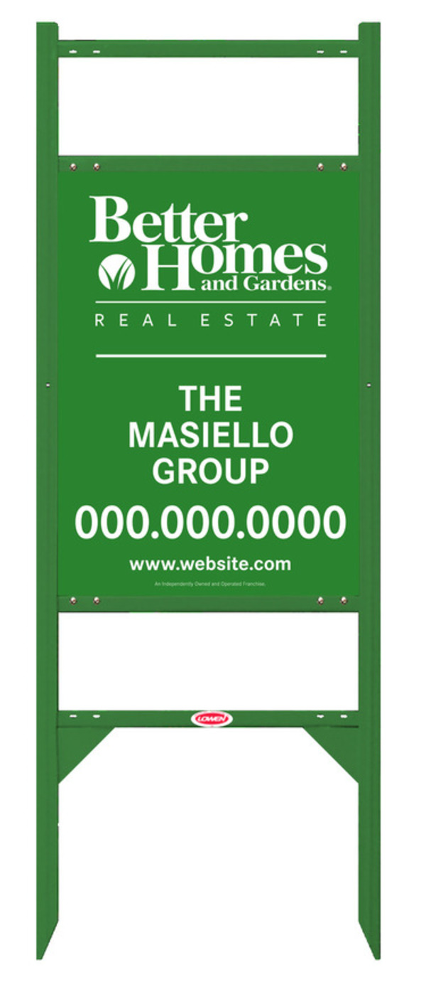 Angle Iron Frame with Two Rider Inserts and Sign Panel Unit, 24h x 18w, Green