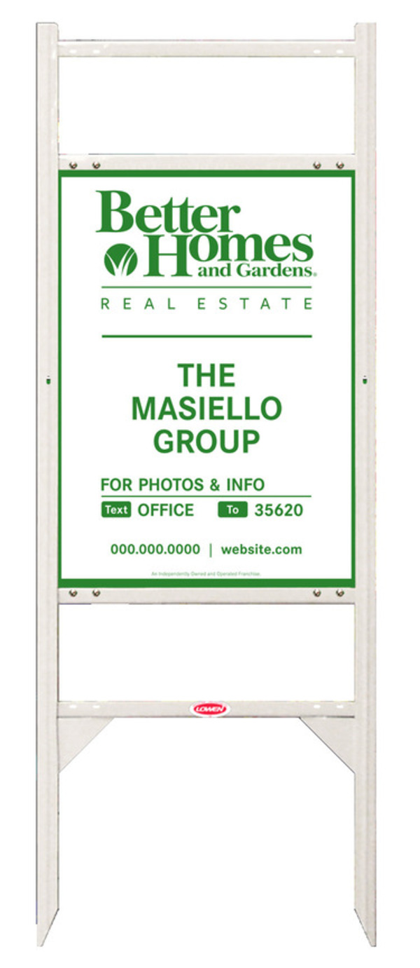 Angle Iron Frame w Two Rider Inserts and For Photos & Info Sign Panel Unit, 24h x 18w,