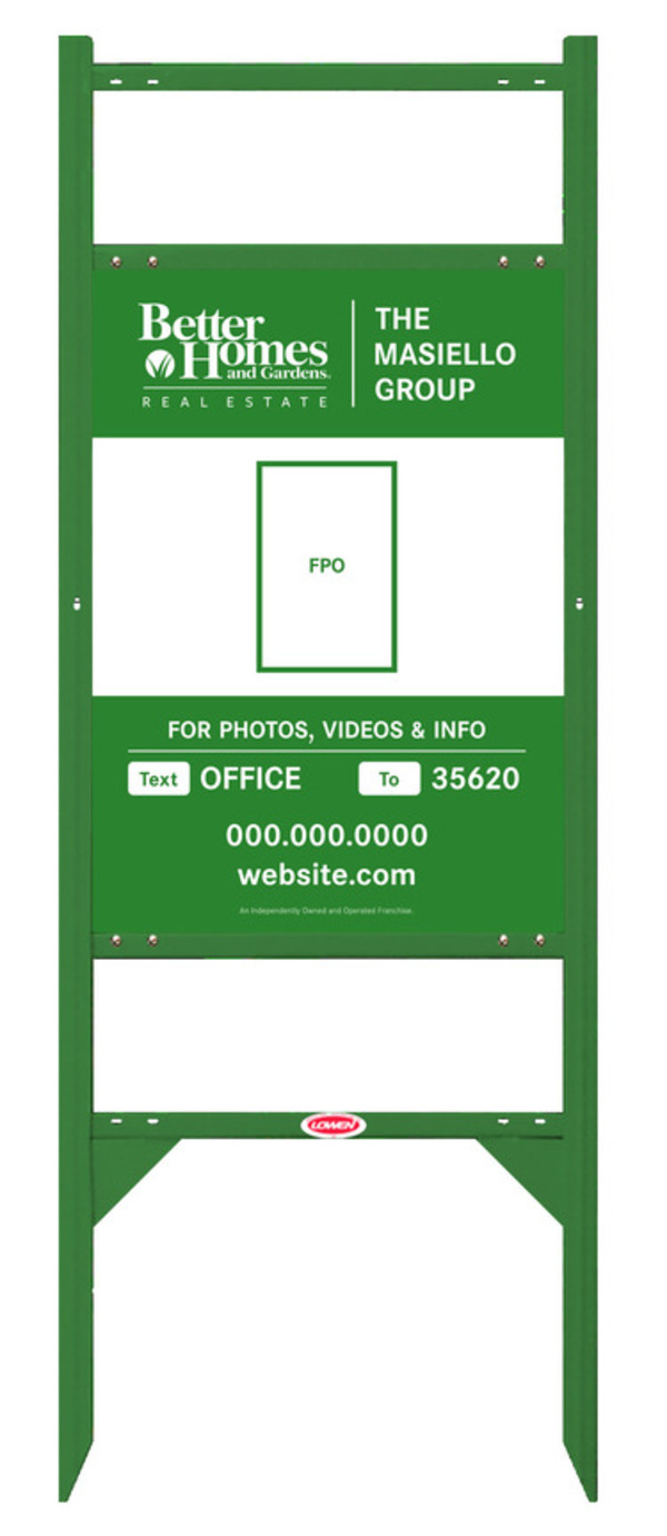 Angle Iron Frame w Two Rider Inserts and For Photos & Info  W Logo Sign Panel Unit, 24h x 18w,