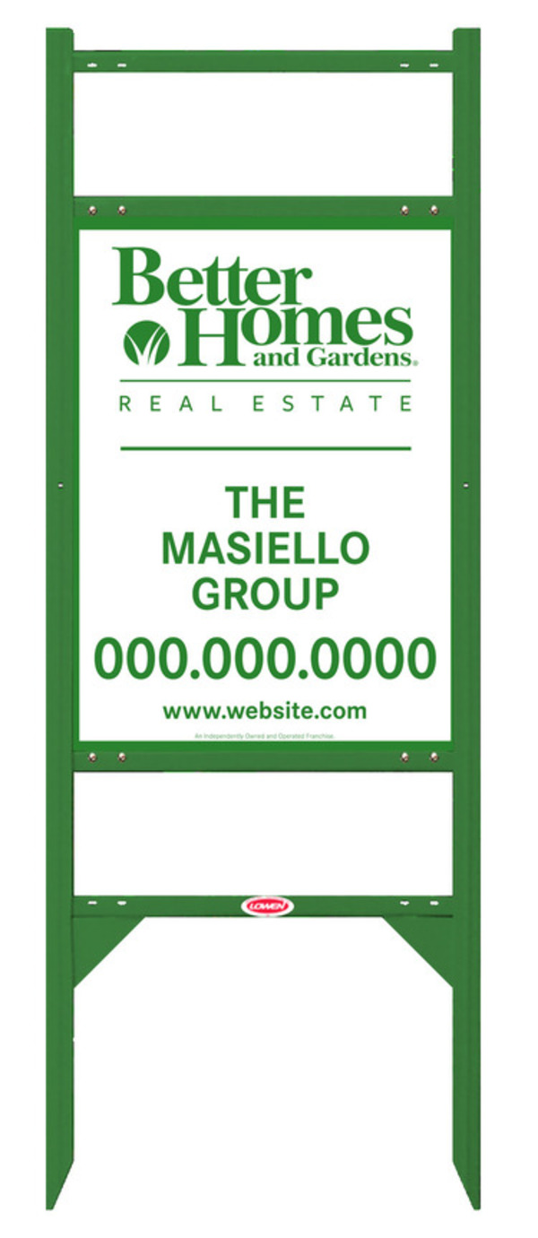 Angle Iron Frame with Two Rider Inserts and Sign Panel Unit, 24h x 18w, Green