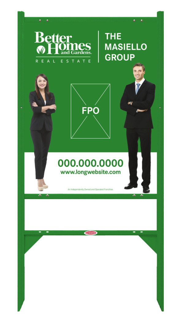 Angle Iron Frame and Sign Panel Unit, 30h x 24w, Green
